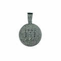 Iced out silver Libra zodiac pendant with white crystals on a Cuban link chain necklace - Libra (Pendant Only) / Silver