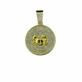 Gold plated zodiac Cancer pendant with shimmering rhinestones and a raised crab design - Cancer (Pendant Only) / Gold