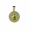 Gold plated Aquarius zodiac pendant with sparkling crystals on a Cuban chain - Aquarius (Pendant Only) / Gold