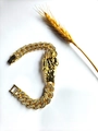 Hip hop Saint Jude gold bracelet with iced out Cuban chain and religious pendant - Gold