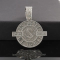 Détail du pendentif hip-hop argenté avec lettre S et pierres de zircone cubique - Pendentif Seul (Sans Chaîne) / Argenté
