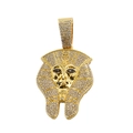 Hip hop Egyptian Pharaoh pendant in gold finish with iced out rhinestones and 5mm twist chain - Gold Tone Pendant Only (Without Chain)