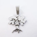 Detailed close-up of money tree hip-hop pendant with $100 bills and crystal bail - Silver Pendant Only (Without Chain)