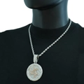 Collana hip hop con ciondolo a stella rotante, zirconi incastonati e catena da 5mm - Pendente Argento + Catena a Spirale