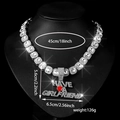 Collier hip hop HAVE A GIRLFRIEND glacé avec pendentif cœur rouge pour les couples - Style A Avec Collier (HAVE A GIRLFRIEND) / Argent