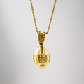 Colgante de fútbol hip hop de aleación de zinc dorado con piedra en cadena cordón - Colgante Dorado Con Cadena de Cuerda