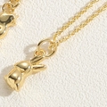 Elegant 3D golden rabbit pendant necklace with polished finish and delicate chain - 3D Rabbit Style (XL2627-MA2-1)