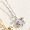 Chic bunny pendant necklace featuring copper and pearl details in gold and silver finish - Platinum Plated Rabbit Style (XL2627-MA2-1)