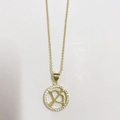 14K gold plated Sagittarius zodiac pendant necklace with sparkling cubic zirconia - Sagittarius / Gold