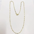 Detailed view of a gold water wave necklace with a secure lobster clasp on white background - Water Ripple Chain / 24K Gold