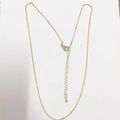 Gold plated thin cable chain necklace with lobster clasp and teardrop tail pendant - O-Link 45+5cm 18K Gold Plated