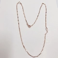 Detail of rose gold twisted geometric link necklace with a secure lobster clasp - Water Ripple Chain / Rose Gold Plated