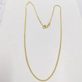 Detailed close-up of gold-plated wheat chain featuring a secure lobster claw clasp - Chopin Chain / 24K Gold