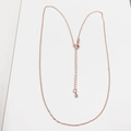 Detail of rose gold O-link chain with lobster clasp and teardrop extender charm - O-Link 45+5cm Rose Gold Plated