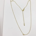 Simple 18K gold plated cable chain necklace with lobster clasp and drop pendant - Double Loop O-Link 45+5cm 18K Gold Plated