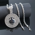 Silberner Wassermann-Anhänger mit weißen Zirkonia an einer dicken 5mm Kordelkette für Damen - Silber Wassermann / Seilkette Halskette