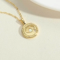 Collar dorado con colgante de ojo en ópalo y detalles de pedrería brillante - Estilo de Ojo (XL2774-6)