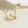 Elegante brazalete de oreja de flecha dorada con circonitas blancas brillantes - Ear Cuff de Flecha de Circonia Dorado (Clip de Oreja Flecha (1 Ud) ES2611-6)