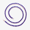 Dettaglio della collana tennis oro rosa con cristalli blu scuro e chiusura sicura - Bracciale / 8 pollici (20cm) / Oro rosa