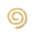 Iced out gold Cuban link chain necklace with sparkling rhinestones for hip hop style - Model D / Gold
