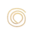 Golden 4mm hip hop tennis chain with sparkling cubic zirconia crystals and secure clasp - Gold / 16"