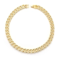 Gouden hiphop Cubaanse schakelketting voor heren met vierkante pavé-diamanten - Armband / 8 inch (20cm) / Goud