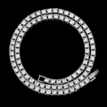 Silver tone tennis chain necklace with sparkling round cut crystals in a spiral display - 16 inch (Approx. 40.64cm) / Silver
