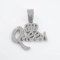 Collana con ciondolo Queen in argento con corona e strass di cristallo scintillanti - Solo ciondolo / Argento