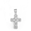 Silver iced out hip hop cross pendant necklace with sparkling cubic zirconia pavé - Silver Single Pendant (No Chain)
