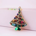 Portachiavi albero di Natale con strass colorati e placcatura dorata per borse da donna - Verde