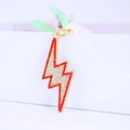 Portachiavi a fulmine dorato con strass rossi e bianchi per borsa da donna elegante - Pezzo Singolo / Rosso