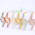 Rhinestone lightning bolt keychains in six vibrant colors for bags and accessories - Single Piece / Random Color