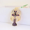 Portachiavi a forma di aragosta viola brillante con cristalli per borse da donna - Viola