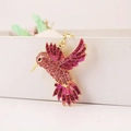 Kolibri-Schlüsselanhänger mit rosa Strasssteinen und Gold-Finish für Handtaschen - Rosa