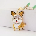 Funkelnder Schlüsselanhänger Corgi-Welpe mit Strasssteinen, Goldmetall und Emaille-Finish - 13.4*6.5CM / Gold
