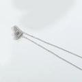 Elegant silver O-chain necklace featuring a micro-pave letter F pendant with zircon - Letter F