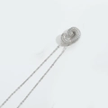 Silver gothic letter G pendant necklace with sparkling pavé crystals and fine link chain - Letter G