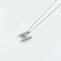 Gothic style silver necklace with a sparkling pavé H-letter pendant for women - Letter H