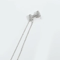 Luxury silver H alphabet pendant necklace with sparkling cubic zirconia on a delicate O-chain - Letter I