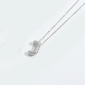 Elegant silver Gothic style letter J pendant necklace with sparkling micro-pave crystals - Letter J