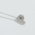 Gothic style silver letter P necklace with shimmering crystal pavé pendant on thin chain - Letter P