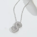 Sparkling silver S-letter pendant necklace with shimmering crystals on cross chain - Letter S