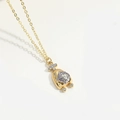 Elegant gold sheep pendant necklace featuring purple rhinestones and clear crystals - Penguin Car