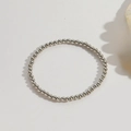 Minimalistische armband met gepolijste zilveren kralen en gladde metalen bollen in rond design - Ca. 0.3cm Kraaldiameter / Zilver