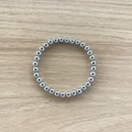 Minimalistische zilveren kralenring met gepolijste metalen gladde bolafwerking voor dames - Ca. 0.6cm Kraaldiameter / Zilver