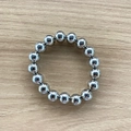 Gepolijste zilveren kralenarmband met hoogglanzende kralen en een spiegelende afwerking - Ca. 1.1cm Kraaldiameter / Zilver
