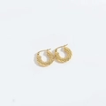 Pendientes de aro vintage en oro de 18K con diseño de metal tejido elegante - Estilo Tejido (ES2755-1)