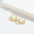 Minimalist double layer gold plated ear cuffs with crystal inlay for women - Double Layer Zirconia Style (ES2725-4) / Double Layer Zirconia Gold