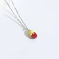 Punk style silver necklace with colorful sprinkle dessert butterfly pendant - Cake Shape