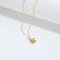 Golden windmill pendant necklace with colorful cubic zirconia and thin cross chain - Colorful Zirconia Windmill